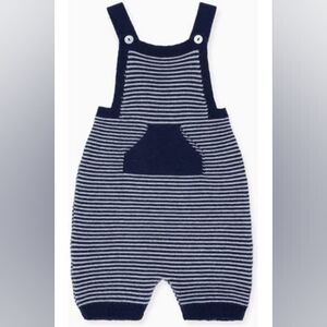 La Coqueta | Navy Stripe Nelo Merino Baby Overall